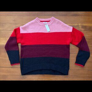 NWT Sundry Wool Striped Sweater Pink Chunky Knit Sz 1